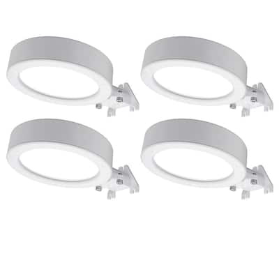 11 in. White Outdoor Integrated LED Security Entrance Light Dusk to Dawn Color Changing 3500 Lumens (4-Pack)