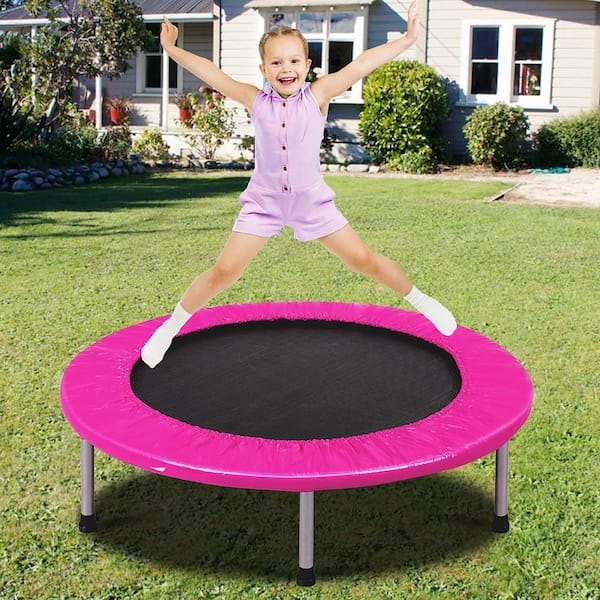 38 Mini Exercise Trampoline Folding Fitness Rebounder for Adults & Kids