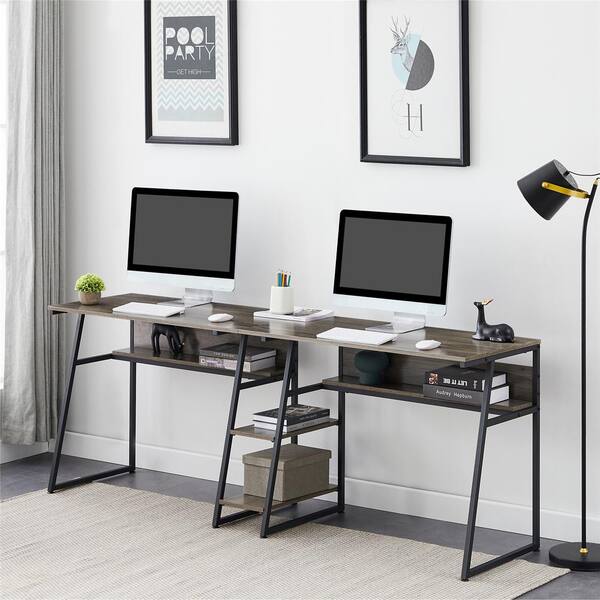 2Layer Adjustable Desk Bookshelf Storage Display Shelf For Office