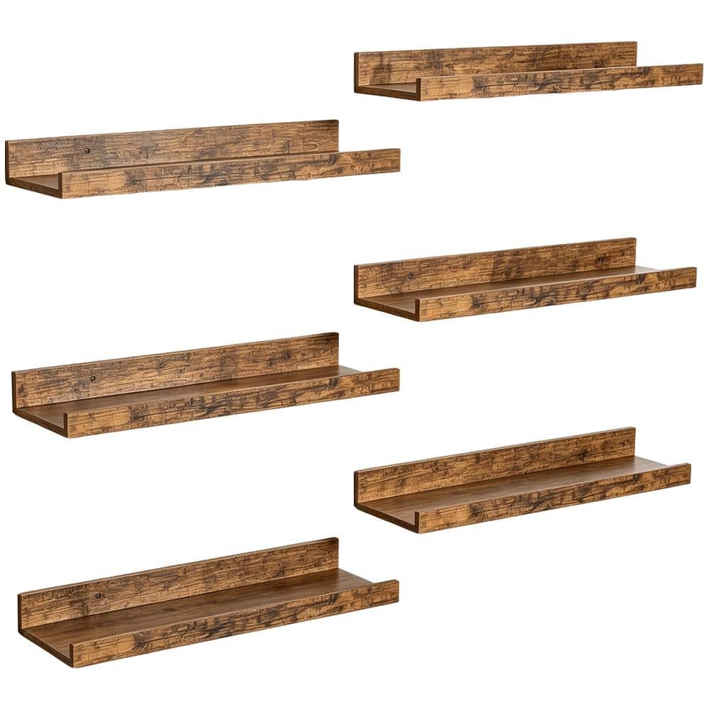15.7 in. W Brown Decorative Floating Shelves Wall Mounted Set of 6 price history on PriceWatchPro