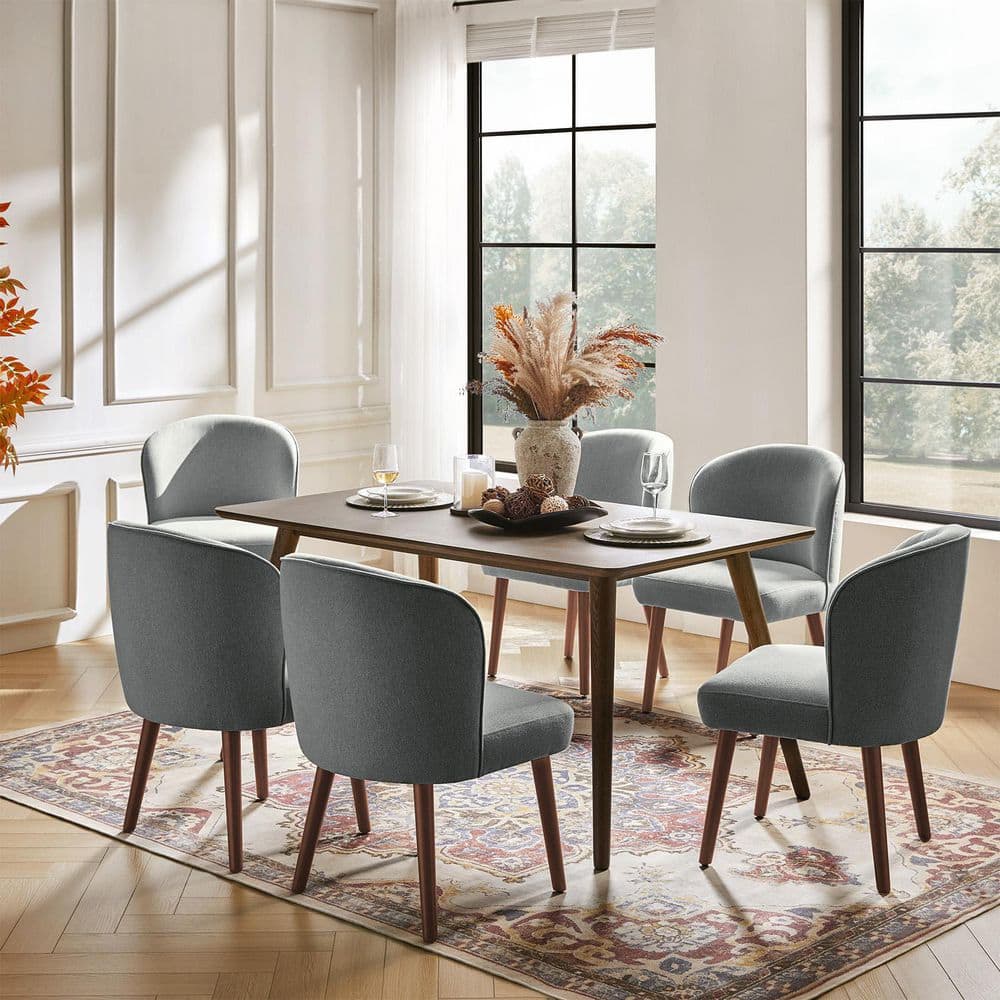 JAYDEN CREATION Bblythe Gray Mid-Century Polyester Upholstered