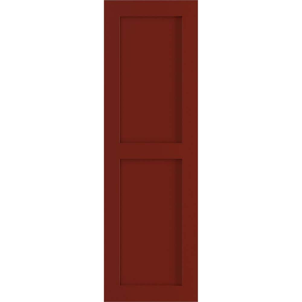 12 in. x 65 in. PVC True Fit Two Equal Flat Panel Shutters Pair in Pepper Red price history on PriceWatchPro