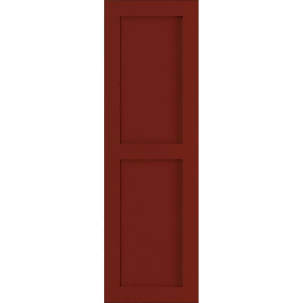 18 in. x 45 in. PVC True Fit Two Equal Flat Panel Shutters Pair in Pepper Red price history on PriceWatchPro