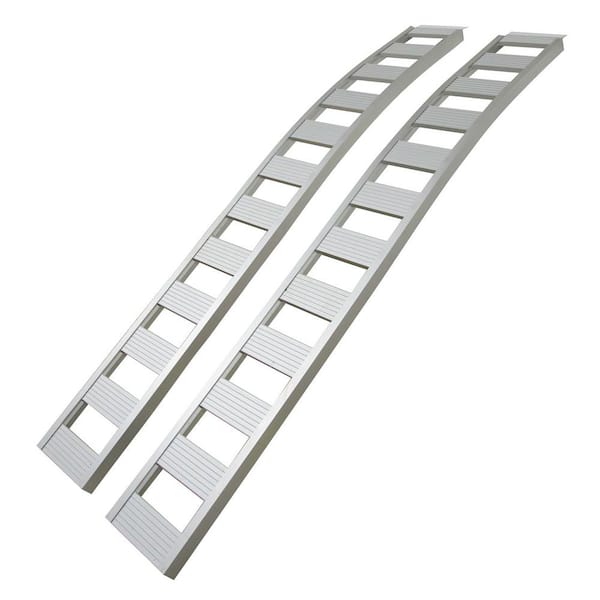 1500-Lb 90in.L Ultra-Tow Non-Folding Arched Aluminum Loading Ramp Set Capacity 