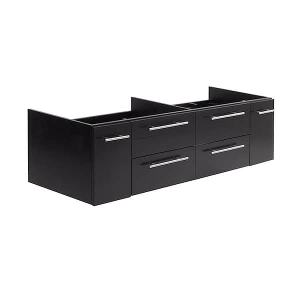 Fresca Lucera 59 in. Wall Mount Floating Double Bath Vanity Cabinet without Top in Espresso - Undermount Sink Compatible