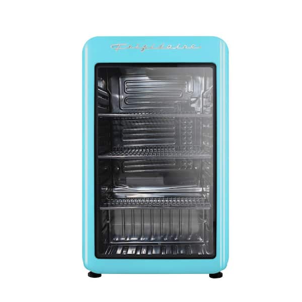 3.3 cu. ft. Retro Mini Refrigerator in Blue with Glass Door