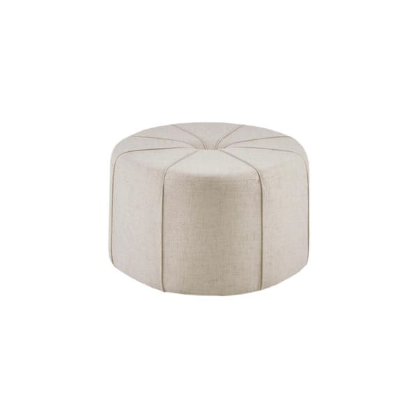 Aberdeen Cream Polyester Oval Accent 48.5 in. W x 32.5 in. D x 18 in. H Ottoman