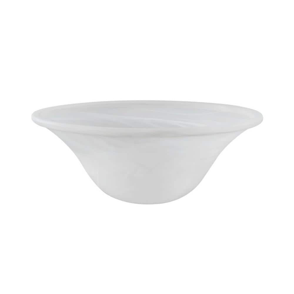 4-3/4 in. H x 12-1/4 in. Dia/Alabaster Glass Shade For Torchiere Lamp, Swag