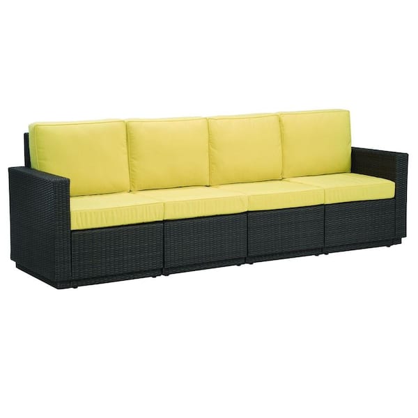 Home Styles Riviera 4-Seat Patio Sofa with Harvest Cushions