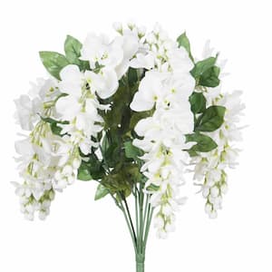 19 in. White Artificial Wistera Other Flowering Plant