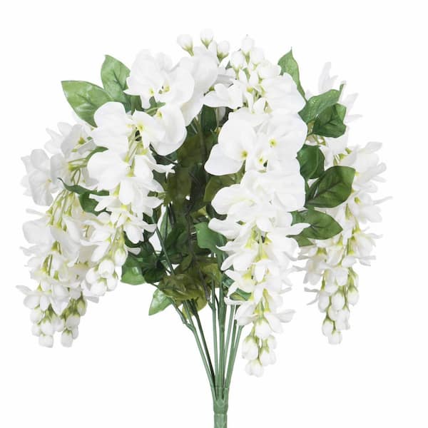 Vickerman 19 in. White Artificial Wistera Other Flowering Plant