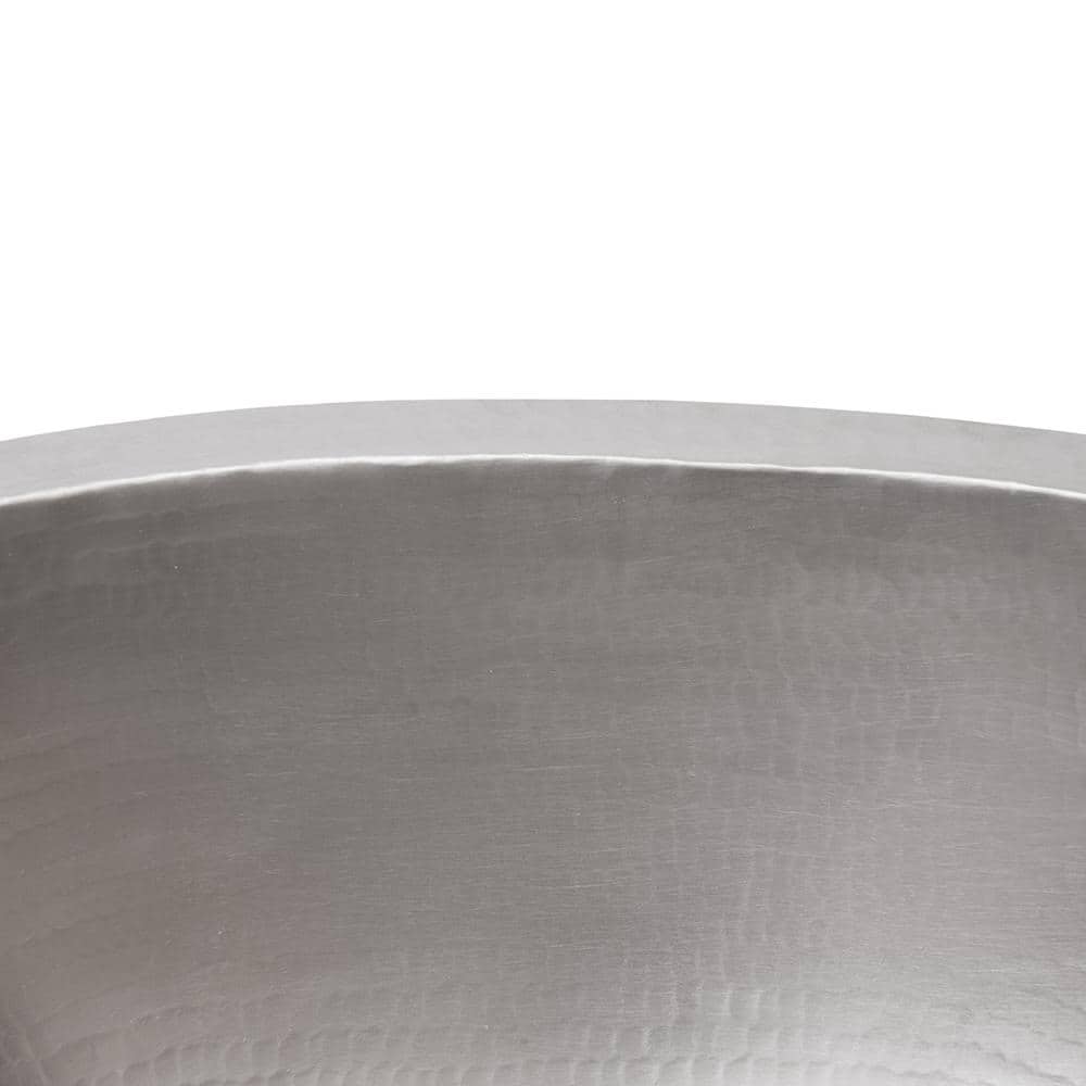 19" Oval Hammered Copper Undermount Bathroom Sink in Electroless Nickel