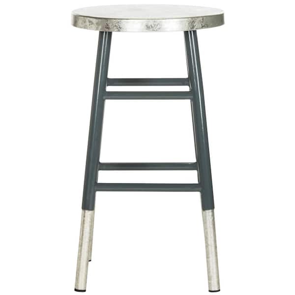Kenzie 24 in. Gray/Silver Dipped Counter Stool