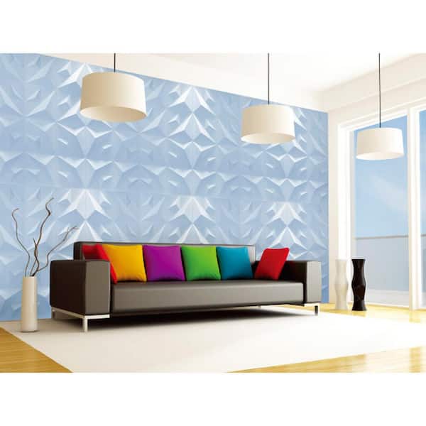 Art3d Matt White 19.7 19.7 PVC 3D Wall Panel Geometric Crossing Lines, for  Residential and Commercial Interior Décor 