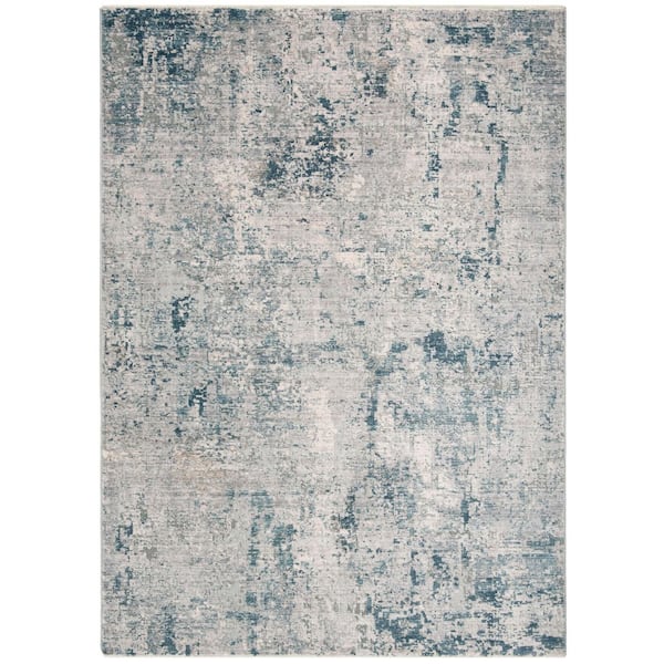 Winston 2 ft. x 4 ft. Gray/Blue Striped Distressed Area Rug
