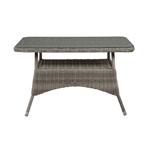 Monaco Rectangular All-Weather Wicker 26 in. H Outdoor Dining Table
