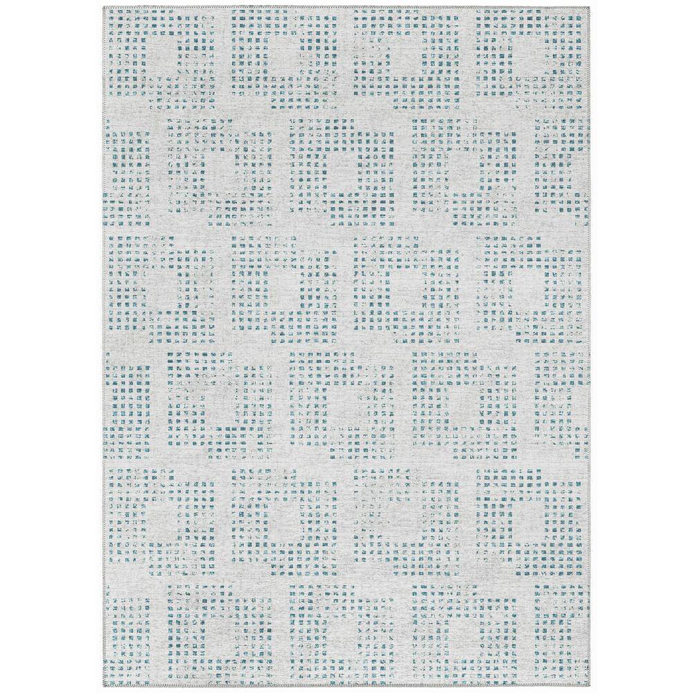 Eleanor Grey 3 ft. x 5 ft. Geometric Indoor/Outdoor Washable Area Rug
