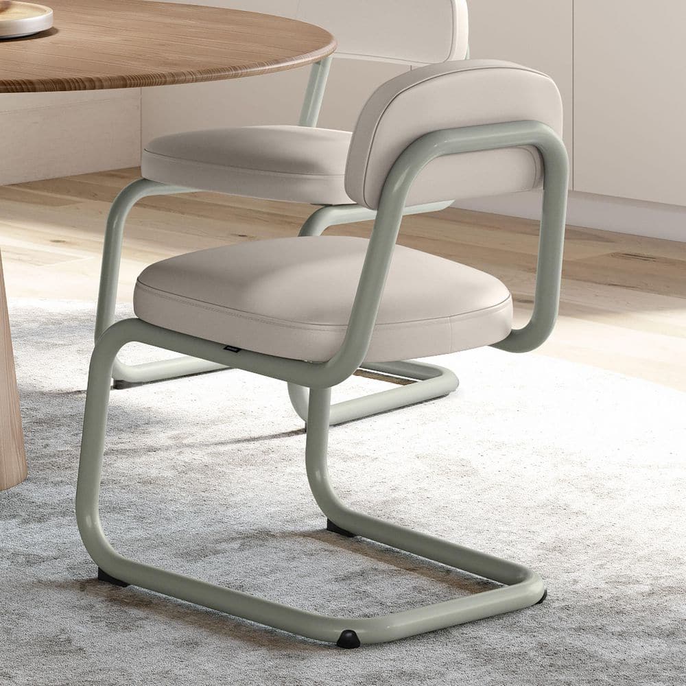 Flynn Cream Faux Leather / Sage Green Metal Upholstered Dining Chair price history on PriceWatchPro