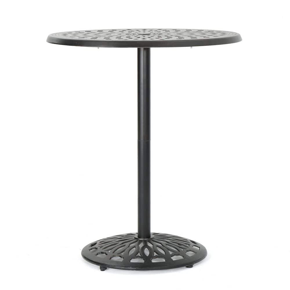 Copper Round Cast Aluminum Bar Height Outdoor Bistro Table with Extension Durable Construction price history on PriceWatchPro