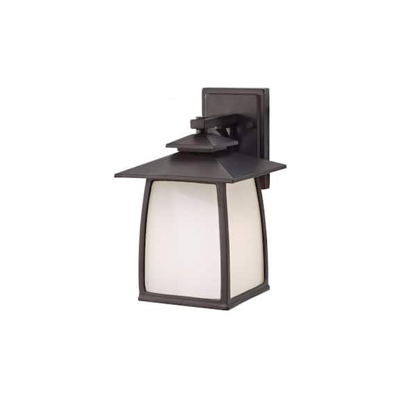 Generation Lighting Wright House 1-Light Oil-Rubbed Bronze Outdoor 12.5 in. Wall Lantern Sconce