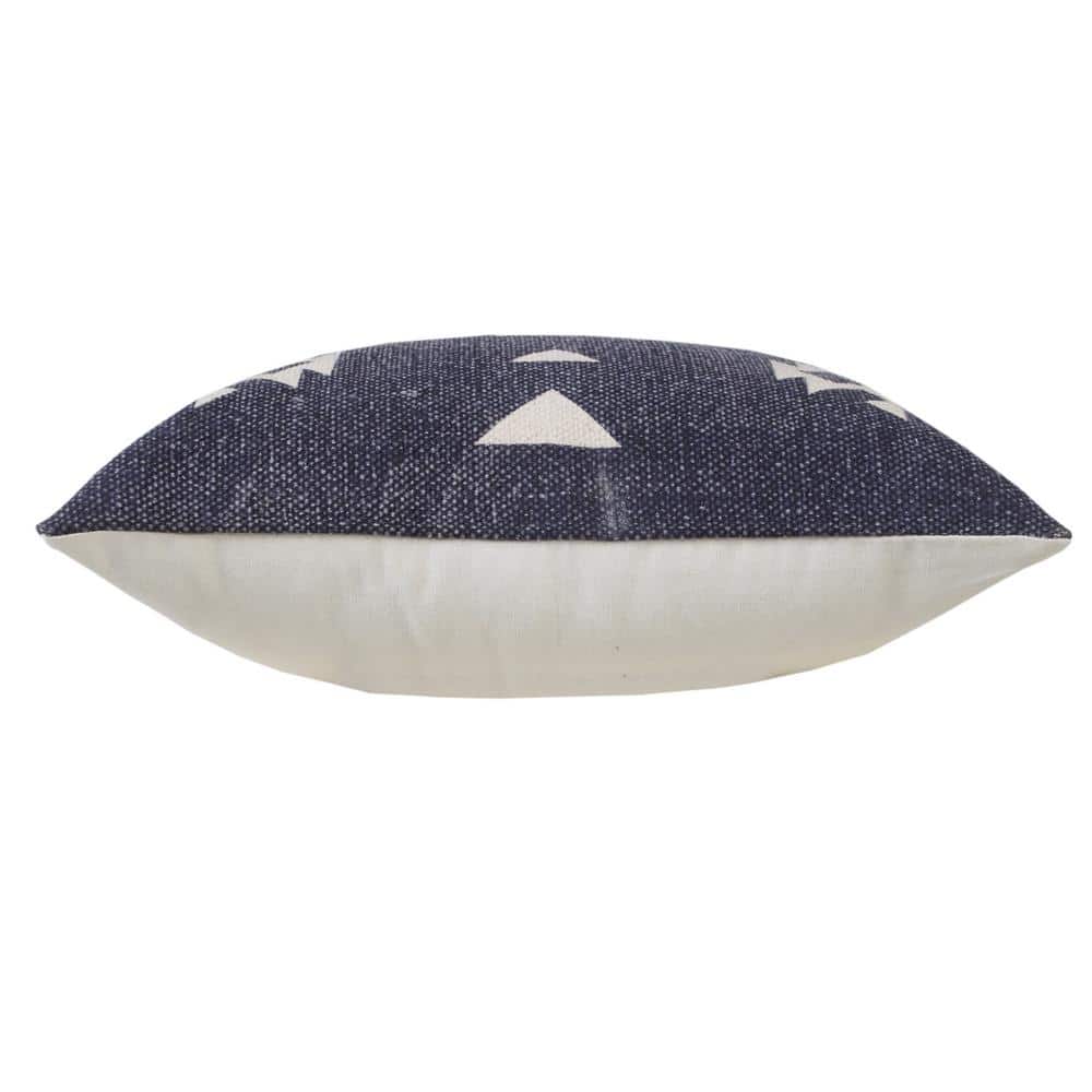 20" Square Blue and White Denim Cotton Throw Pillow