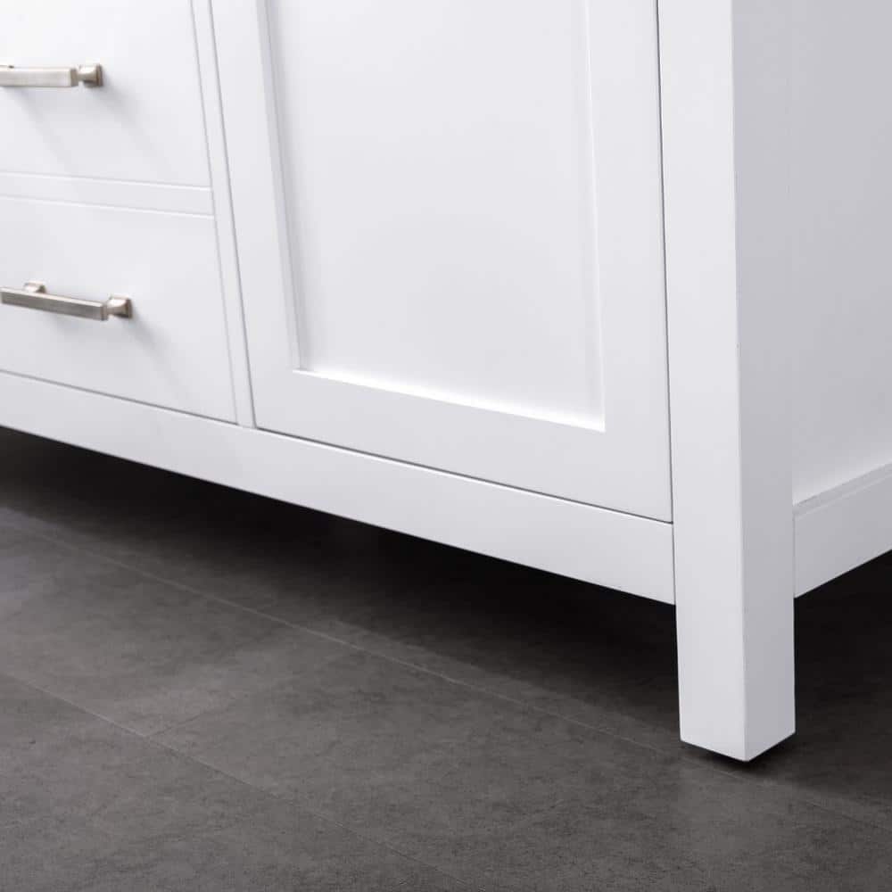 Jasper 54" White Double Freestanding Vanity with Carrara Top