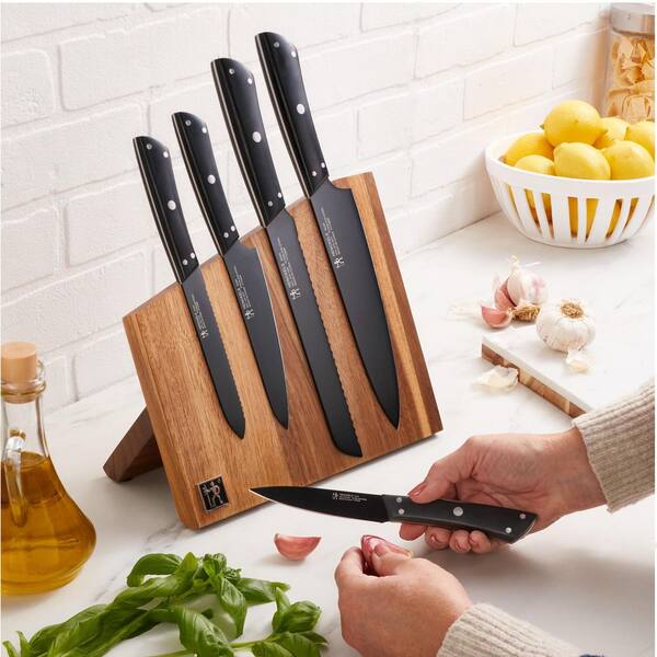 HENCKELS Noir 6-Piece Stainless Steel Full Tang Knife Magnetic