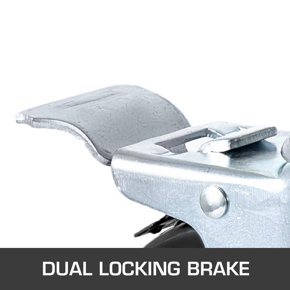 5-Inch Stainless Steel Rubber Twin Wheel Scaffolding Casters with Brake