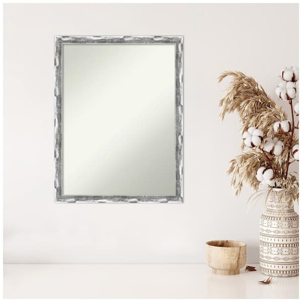 Amanti Art Scratched Wave Chrome 20 in. H x 26 in. W Framed
