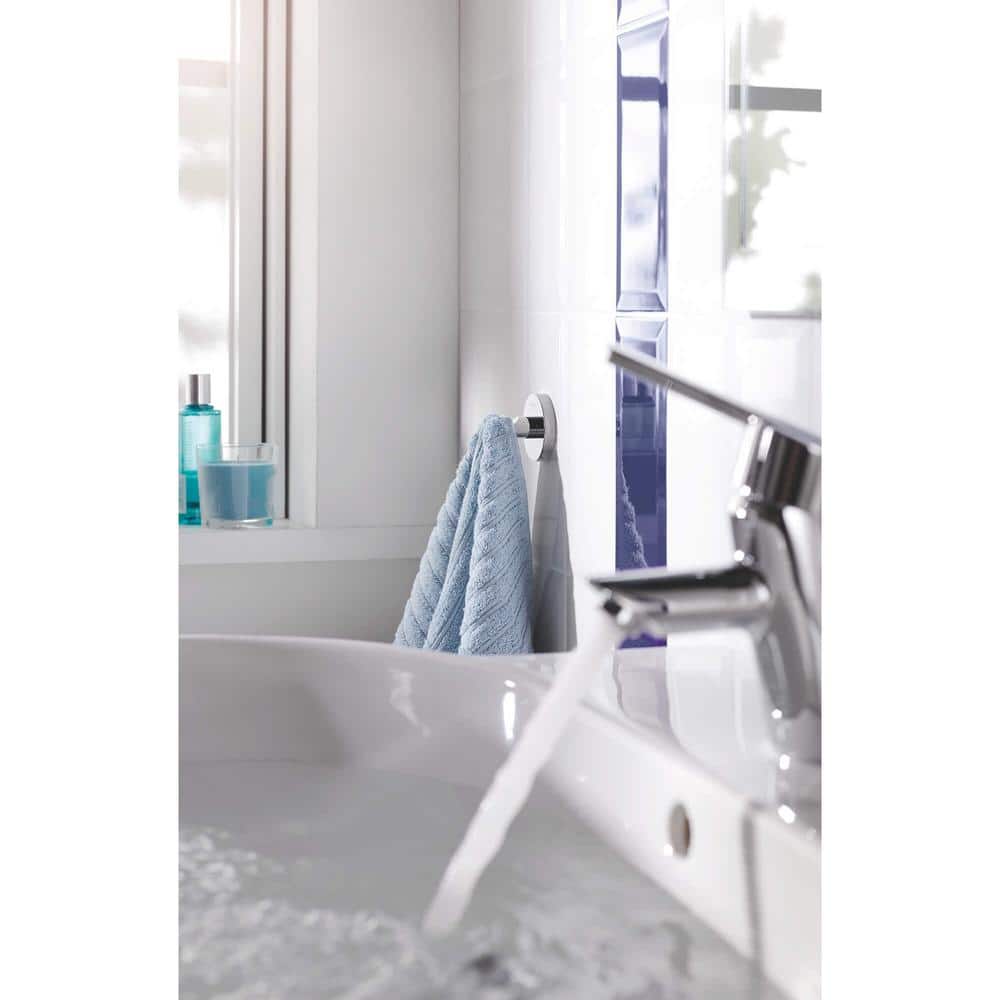 Essentials Chrome Modern Wall-Mounted Bathroom Robe Hook