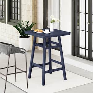 Laguna 30 in. Square HDPE Plastic All Weather Outdoor Patio Bar Height High Top Pub Table in Navy Blue