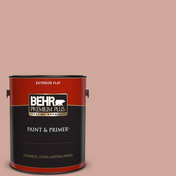 BEHR PREMIUM PLUS 1 gal. #PPU2-08 Pink Ginger Flat Exterior Paint & Primer