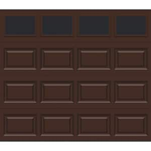 Classic Steel Short Panel 9 ft. x 7 ft. Insulated 6.5 R-Value Chocolate Garage Door with windows