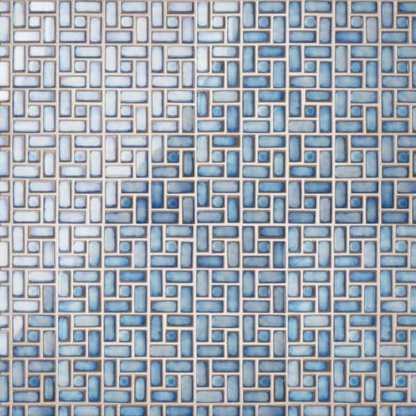Hudson Spiral Marine 13 in. x 13 in. Porcelain Floor and Wall Mosaic Tile (11.3 sq. ft. /Case)