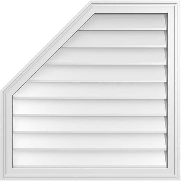 Ekena Millwork 30 in. x 30 in. Octagonal Surface Mount PVC Gable Vent: Decorative with Brickmould Frame