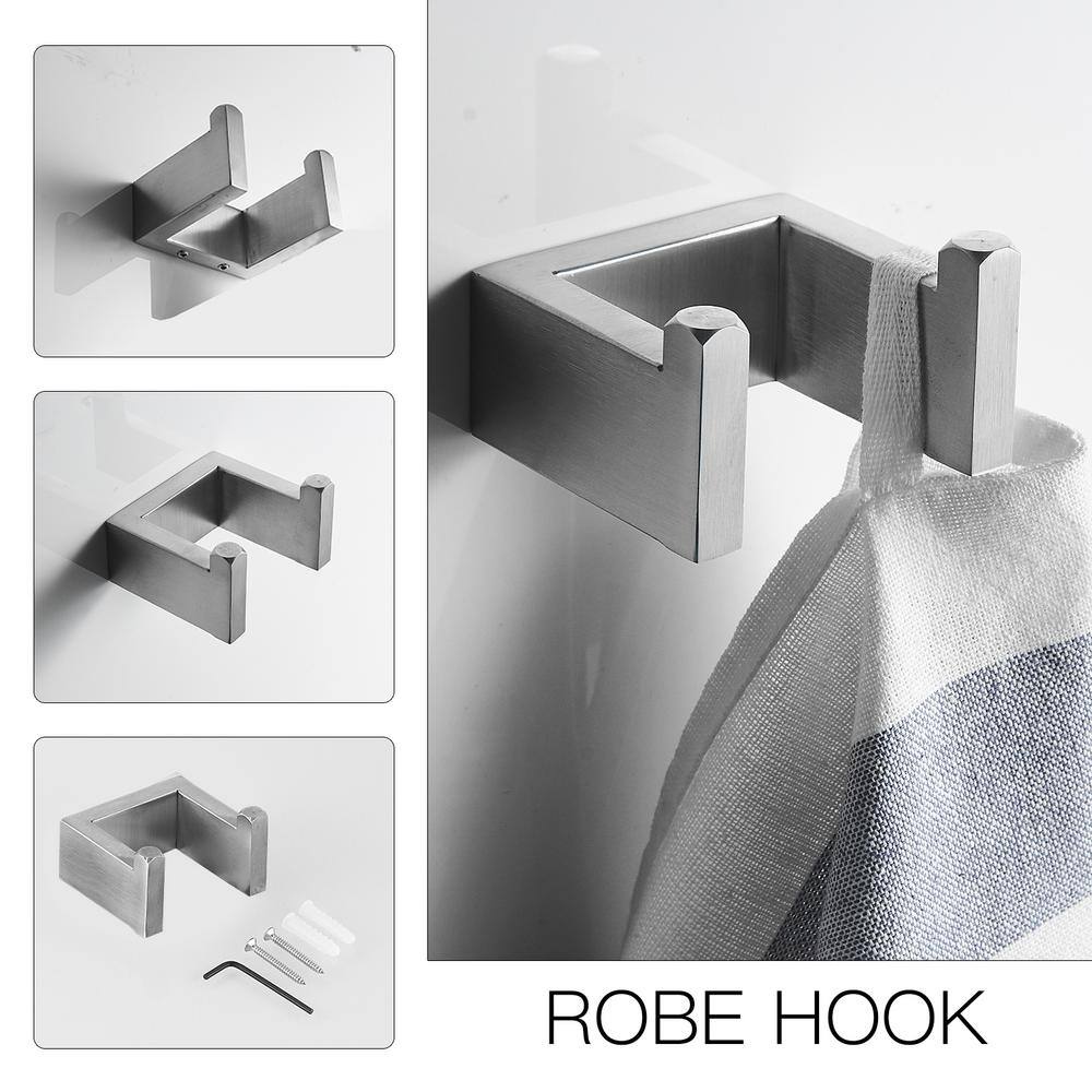 Brushed Nickel Wall Mounted 4-Piece Towel Rack Set