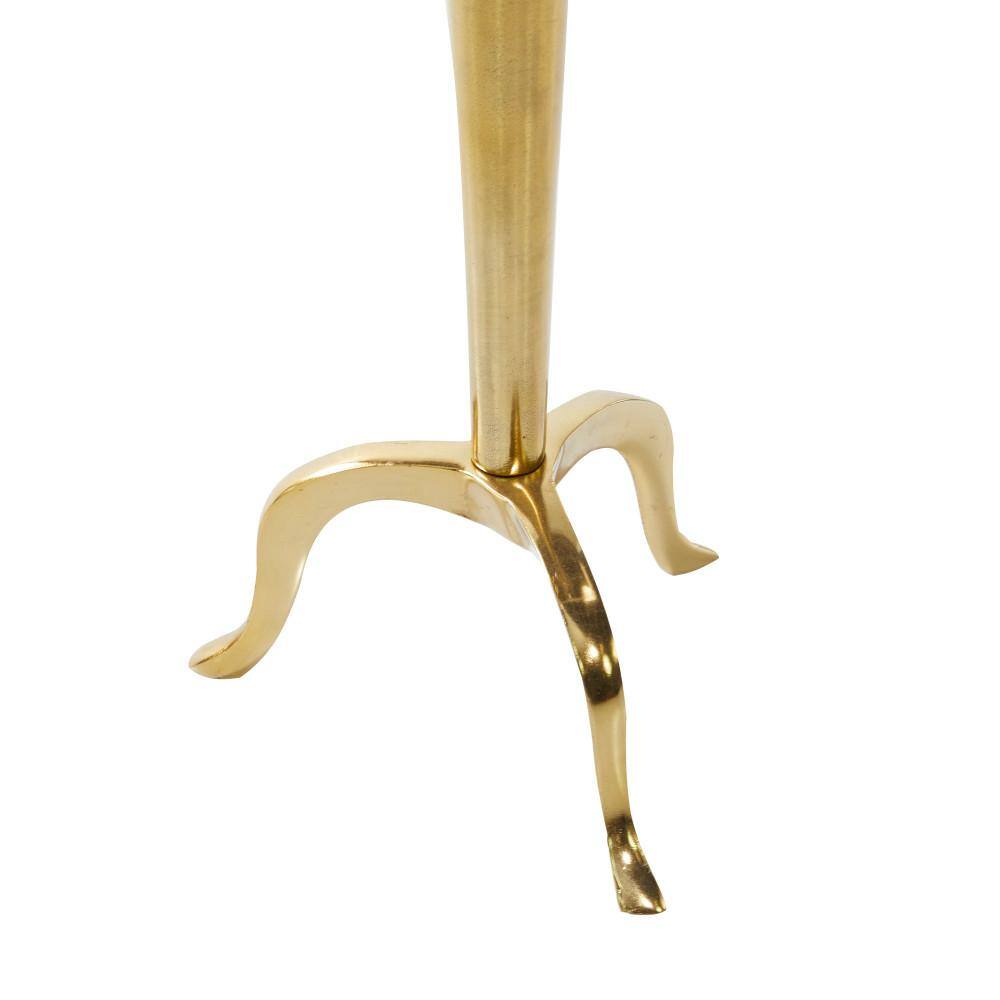 Elegant Gold Aluminum 34" Hurricane Candle Lantern with Glass