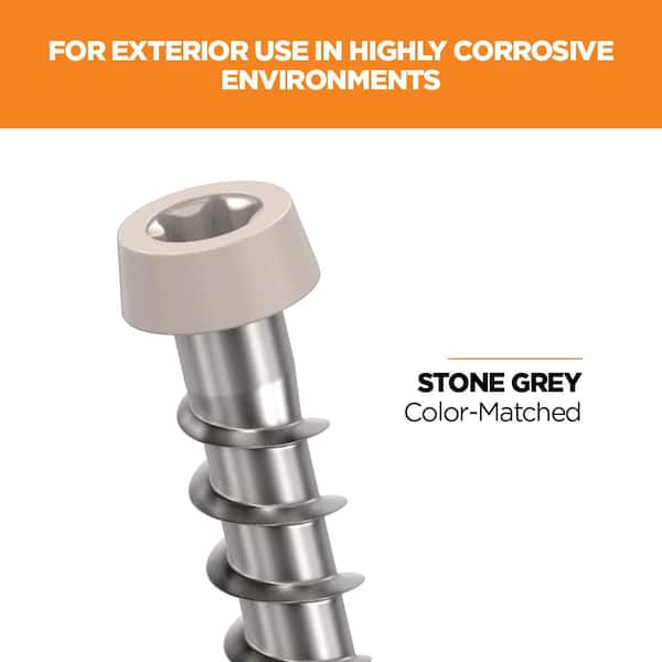 #10 2-1/2 in. 316 Stainless Steel Star Drive Stone Gray Composite Deck Screws (1750-Count)