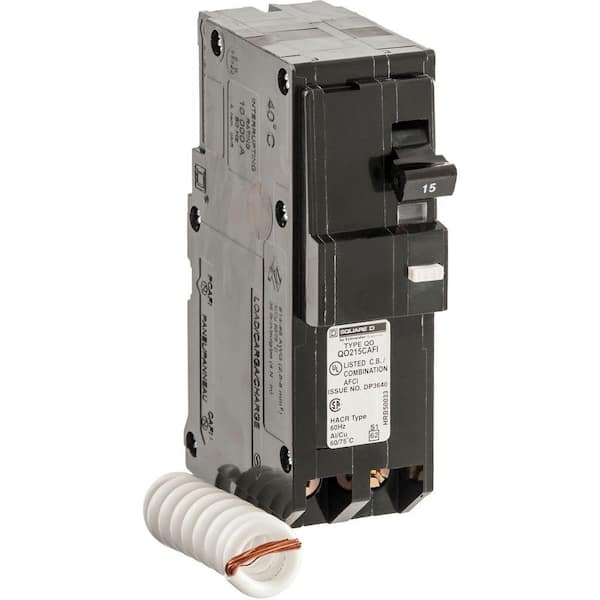 Square D QO 15 Amp 2-Pole Combination Arc Fault Circuit Breaker