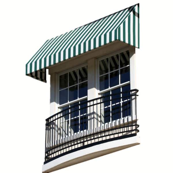 AWNTECH 10.38 ft. Wide New Yorker Window/Entry Fixed Awning (16 in. H x 30 in. D) Forest/White