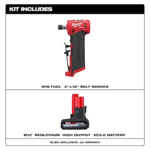 M12 FUEL 12V Lithium-Ion Brushless Cordless 1/4 in. Right Angle Die Grinder with M12 XC High Output 5.0 Ah Battery Pack