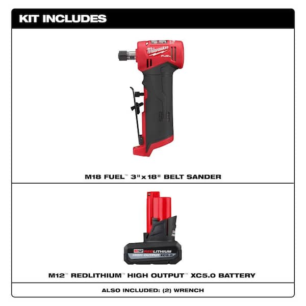 M12 FUEL 12V Lithium-Ion Brushless Cordless 1/4 in. Right Angle Die Grinder with M12 XC High Output 5.0 Ah Battery Pack