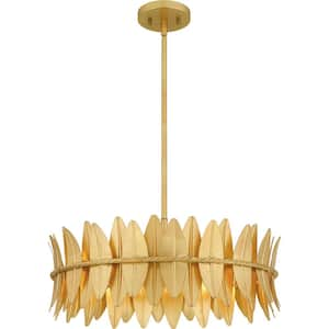 Liza 4-Light Gold Leaf Pendant Light