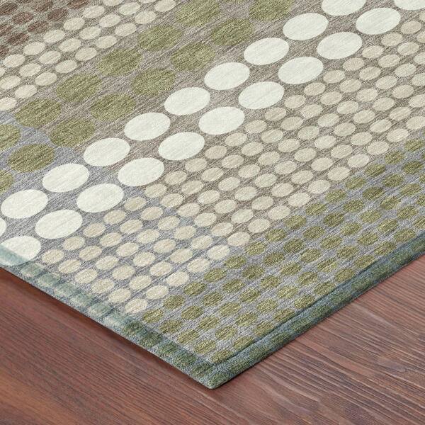 Chantille Machine Washable Indoor/Outdoor Abstract ACN2445 Olive 2 ft. x 7 ft. Runner Rug