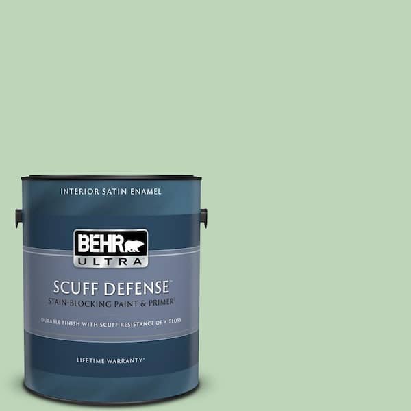 BEHR ULTRA 1 gal. #M400-3 Bok Choy Extra Durable Satin Enamel Interior Paint & Primer