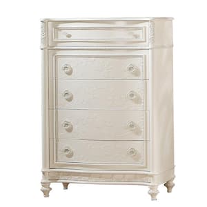 Dorothy Ivory Finish 5 18 in. Chest of Drawers