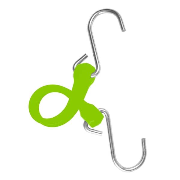 The Perfect Bungee 7 in. EZ-Stretch Polyurethane Bungee Strap with Stainless Steel S-Hooks (Overall Length: 12 in.) in Safety Green