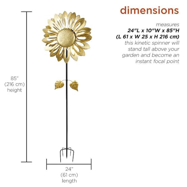 Alpine Corporation 85 in. Tall Sunflower Kinetic Wind Spinner