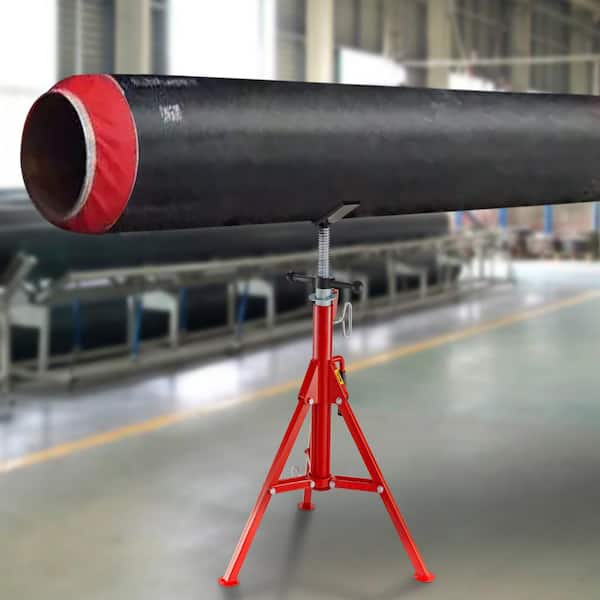V Head Pipe Stand Adjustable Height 28 in. to 52 in. 2500 lbs. Pipe Jack Stand 1/8 to 12 in. Welding Pipe Stand