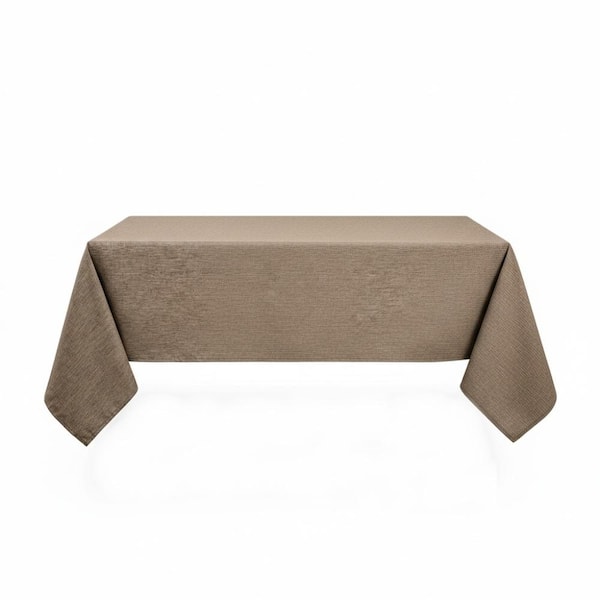 52 in. W x 70 in. L Brown Solid Color Polyester Tablecloth